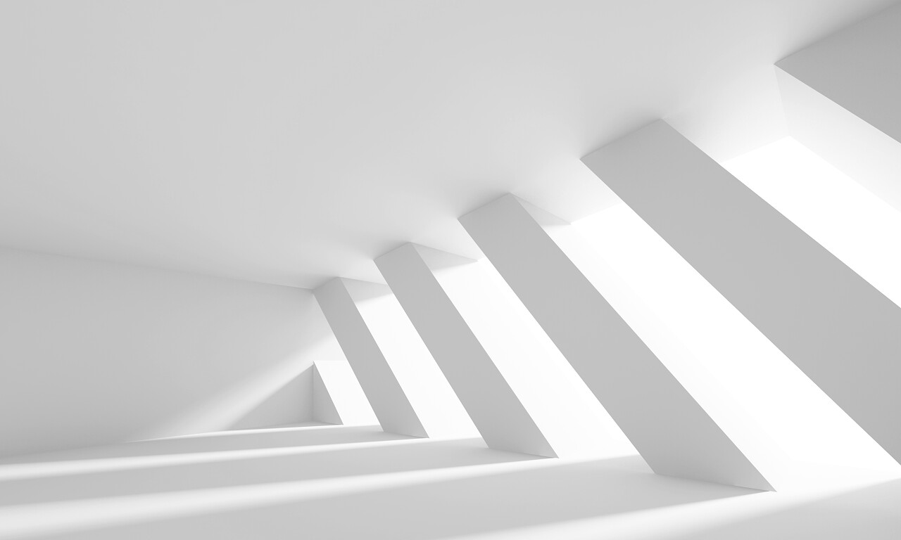 商务简约白色大气现代3d建模抽象建筑设计