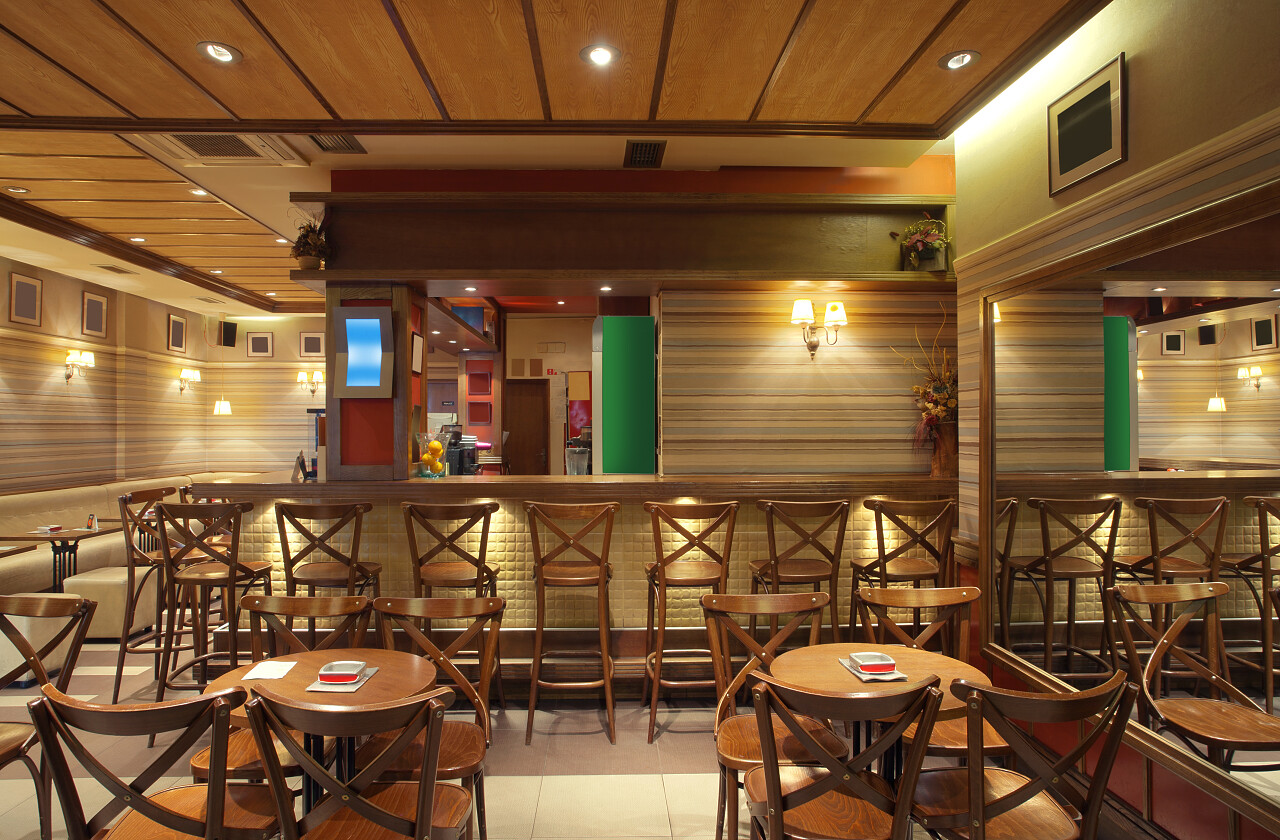 暖色现代家装装修设计厅餐桌灯光室内设计