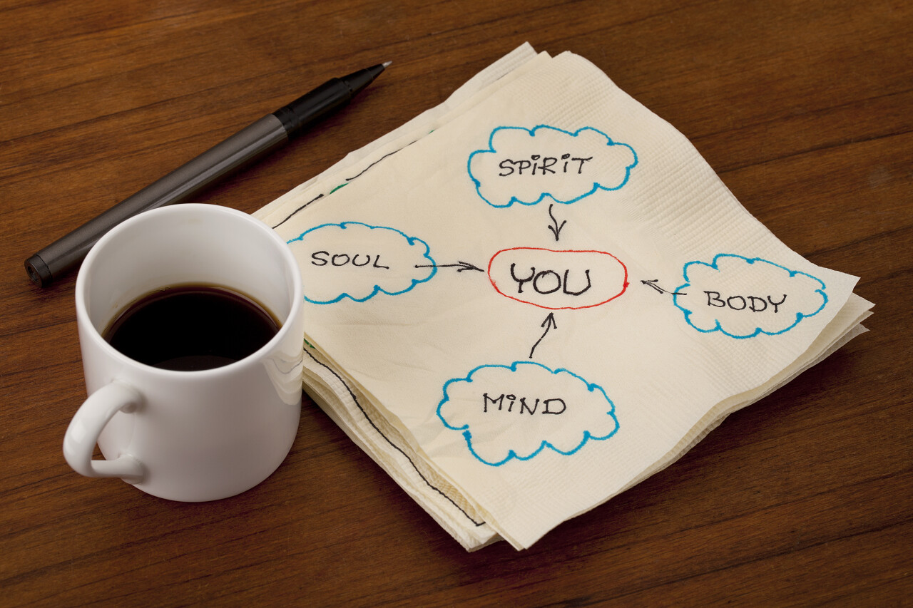 餐巾涂鸦与咖啡杯子