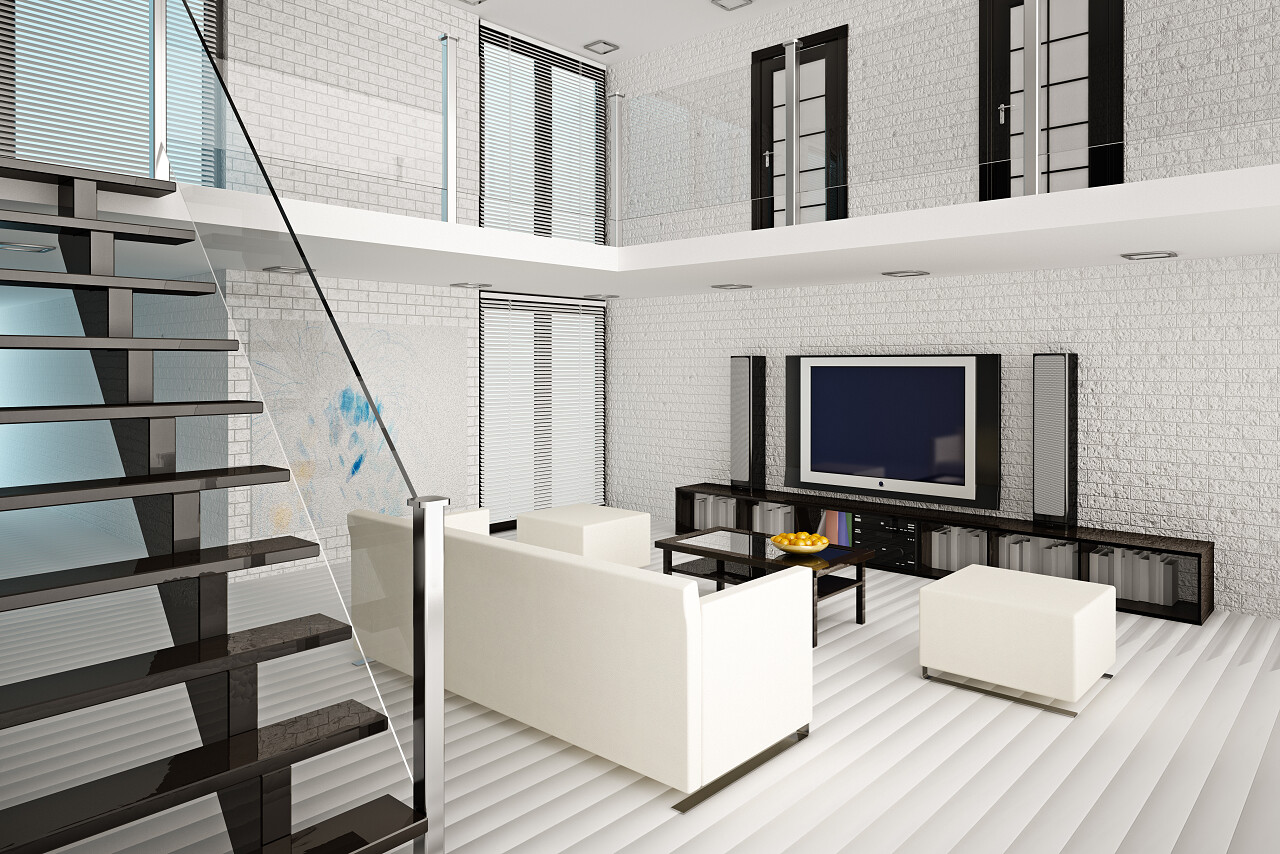 商务简约大气现代家居家居家装装修设计3d建模客厅室内设计