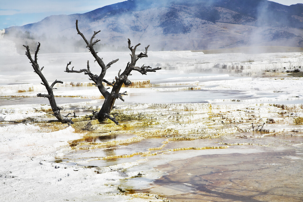 黄石国家公园地热自然景观奇景