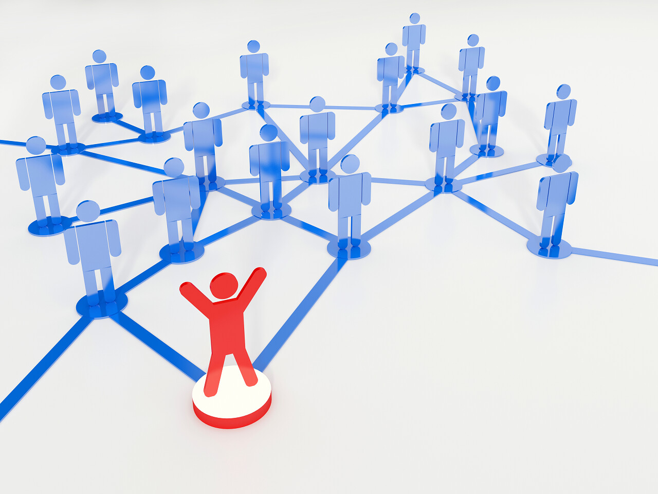 模型蓝色小人网状结构团队团结领导联系团队协作团队合作领导力创业平台领导力提升