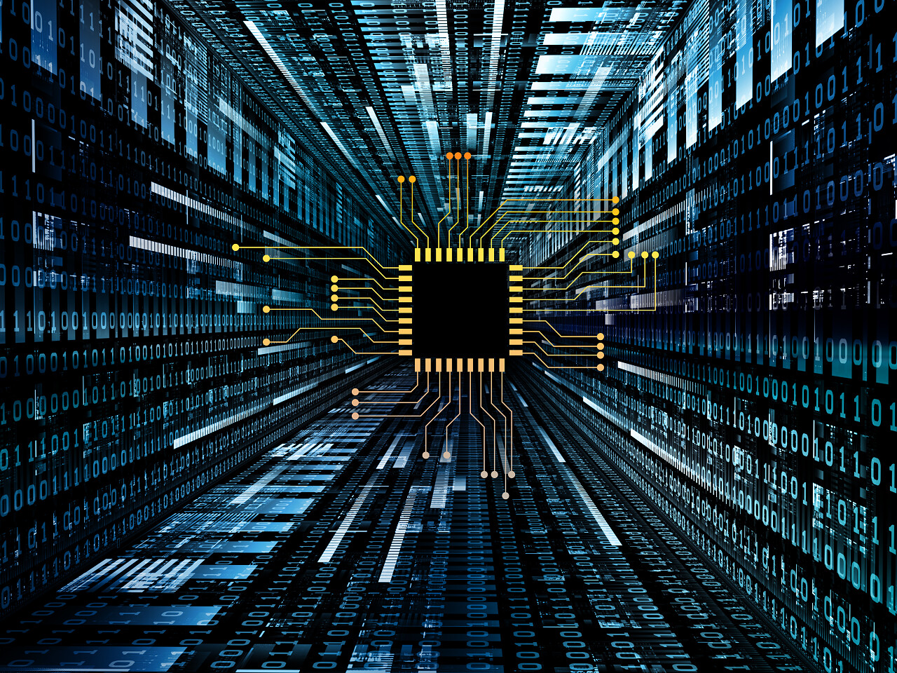 科技感芯片电路CPU科技背景