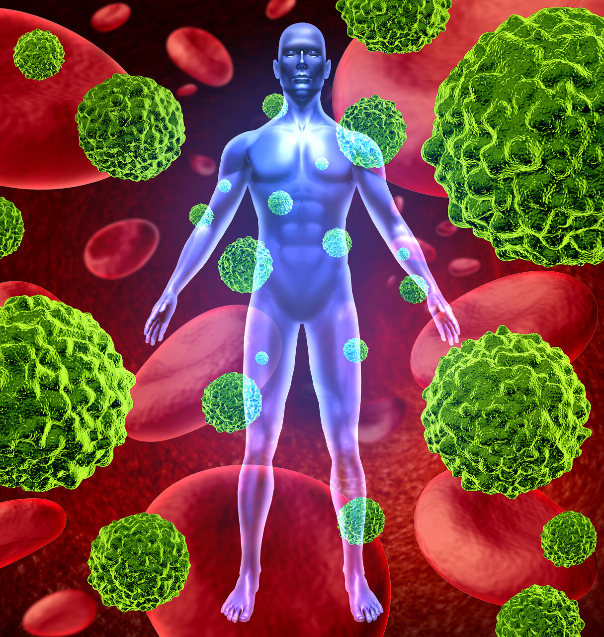 蓝色人体模型病毒细胞医学医疗 红细胞