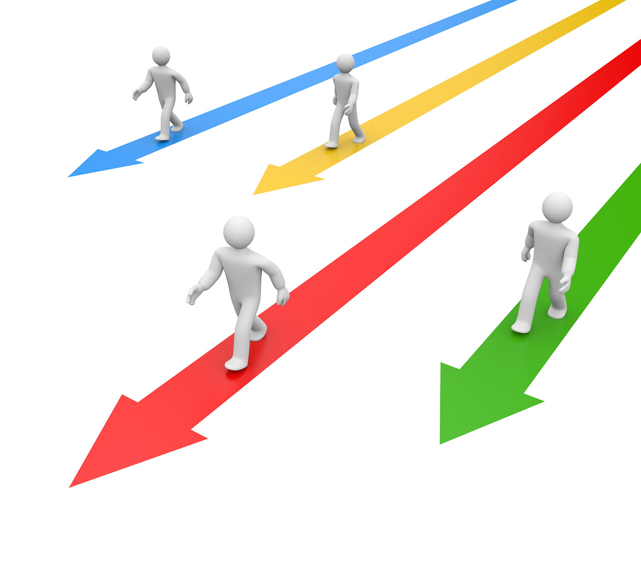 白色小人3D小人行走向前箭头执行力执行力执行力领导力提升