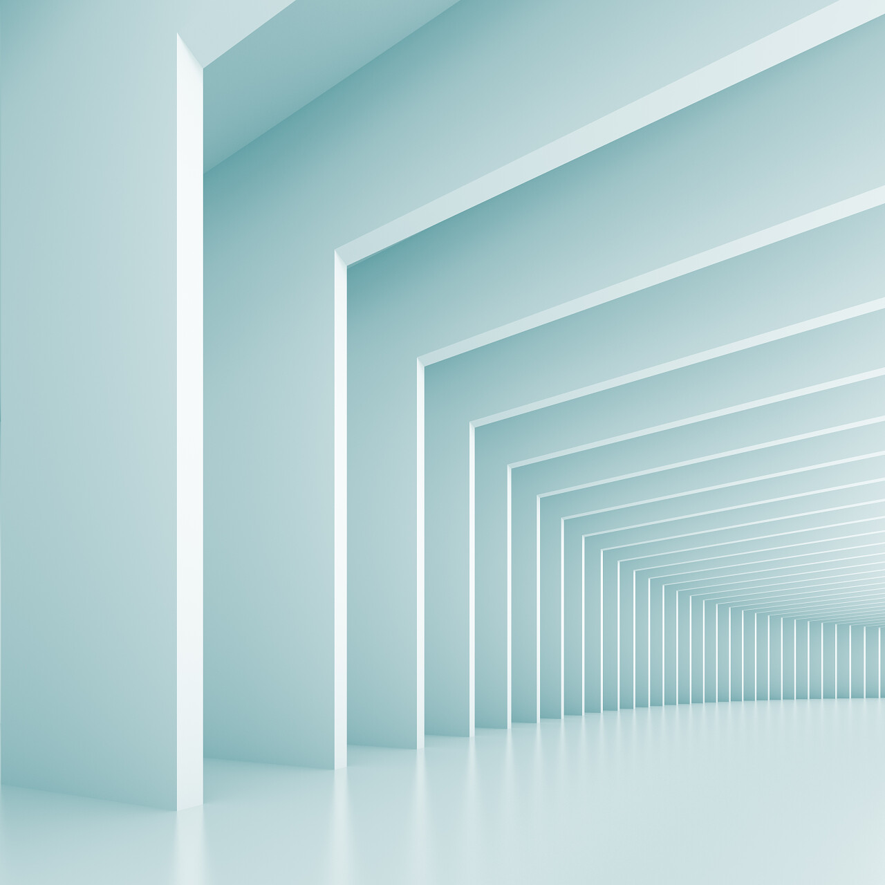 3d 蓝色抽象建筑背景图片