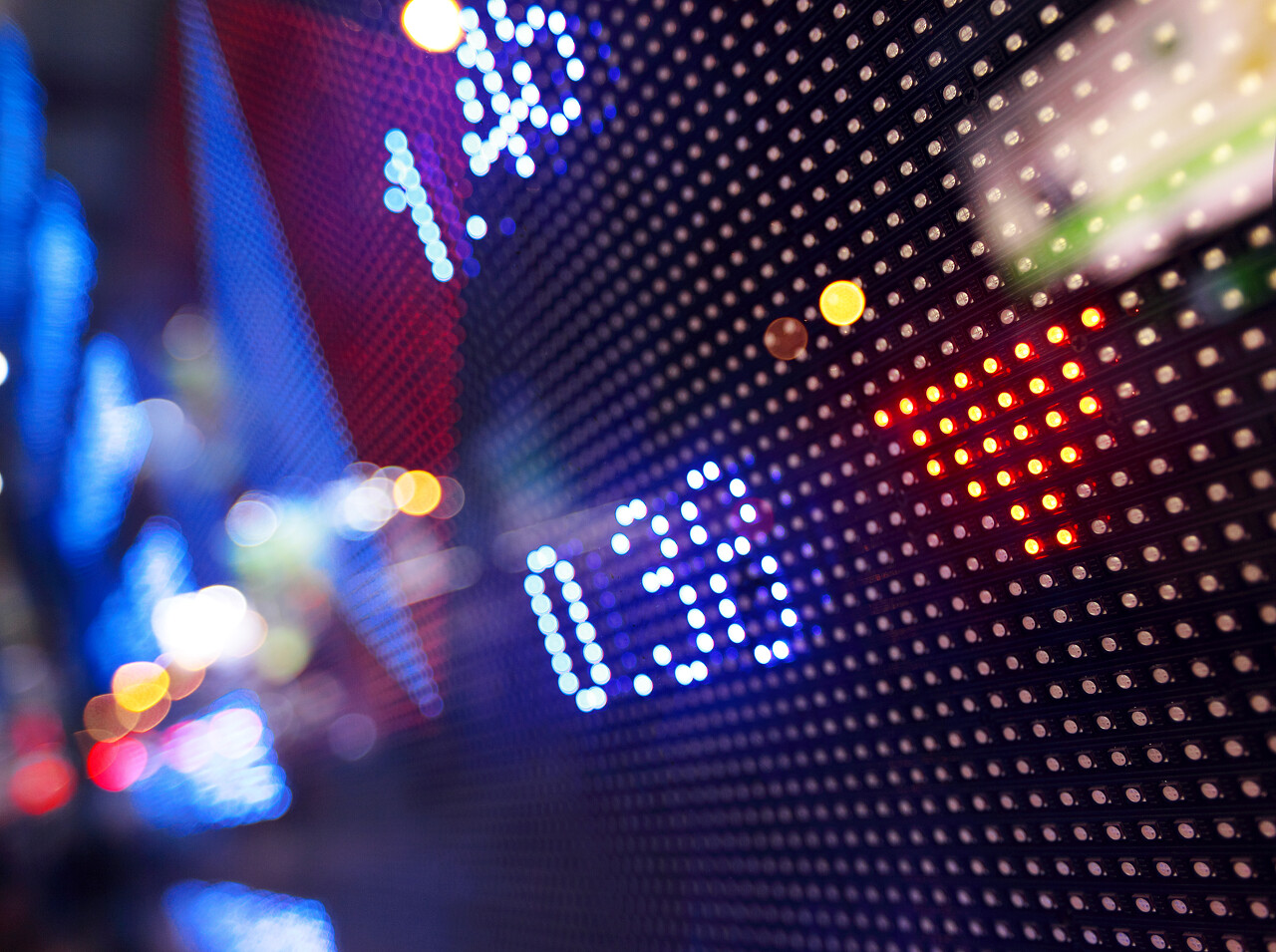 股市显示牌上的数字数据