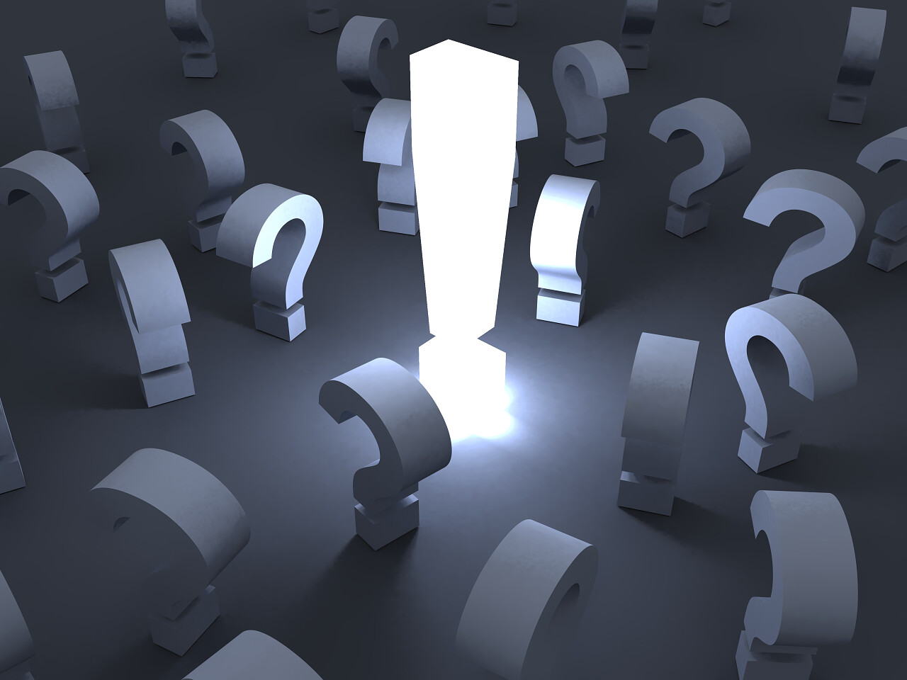 问号感叹号解决方案概念