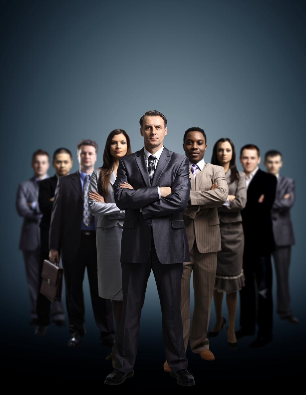 有吸引力的年轻商业企业专业商务精英团队