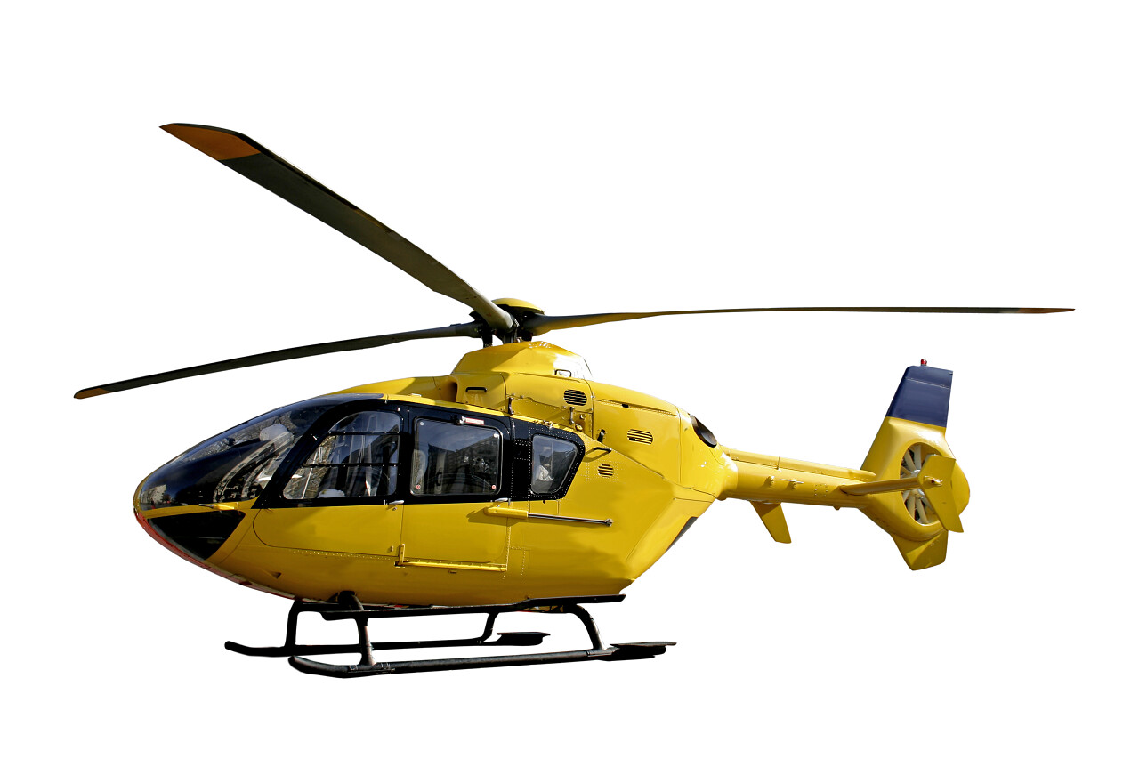 白底黄色救援直升机图片