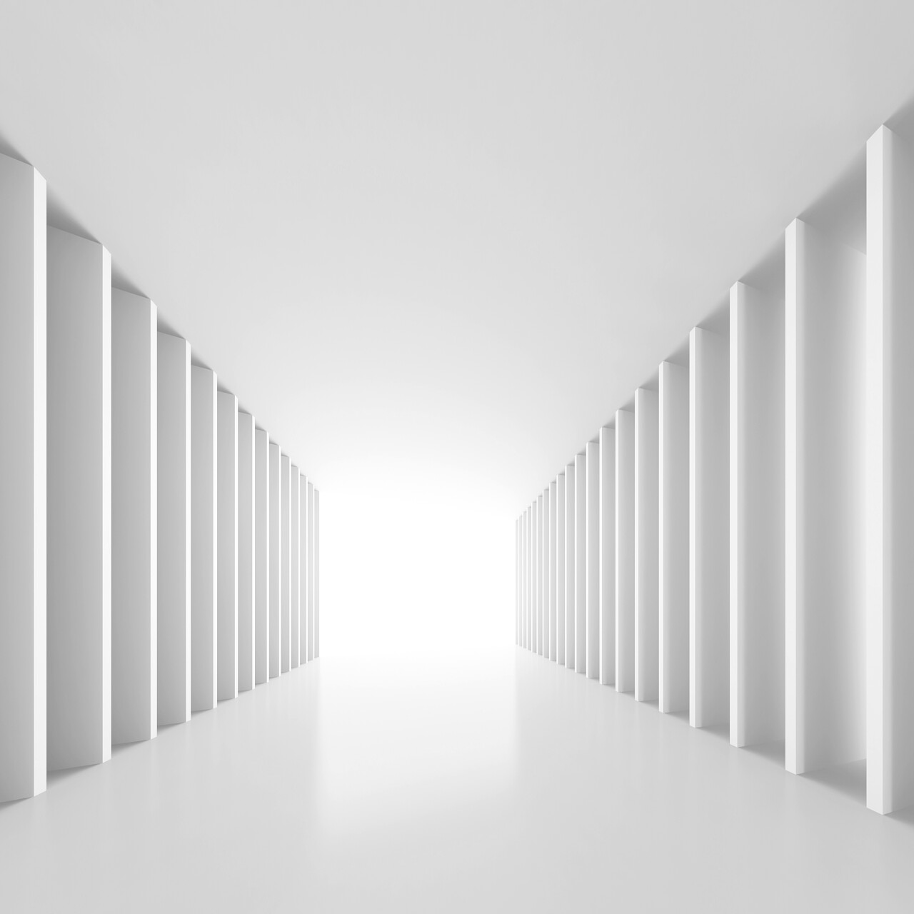 白色隧道背景的 3d 插图