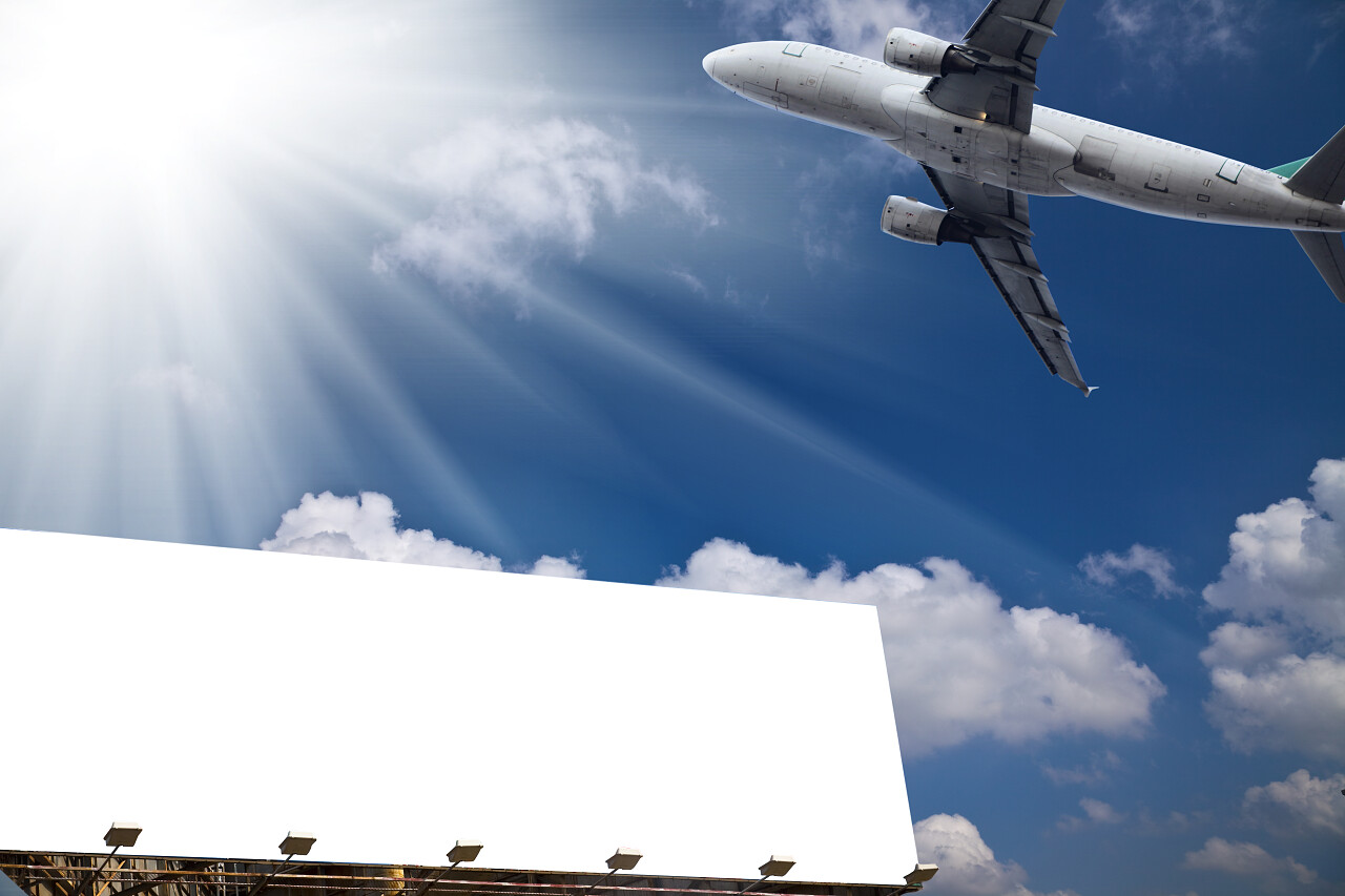 户外广告牌安德飞机飞机旅游