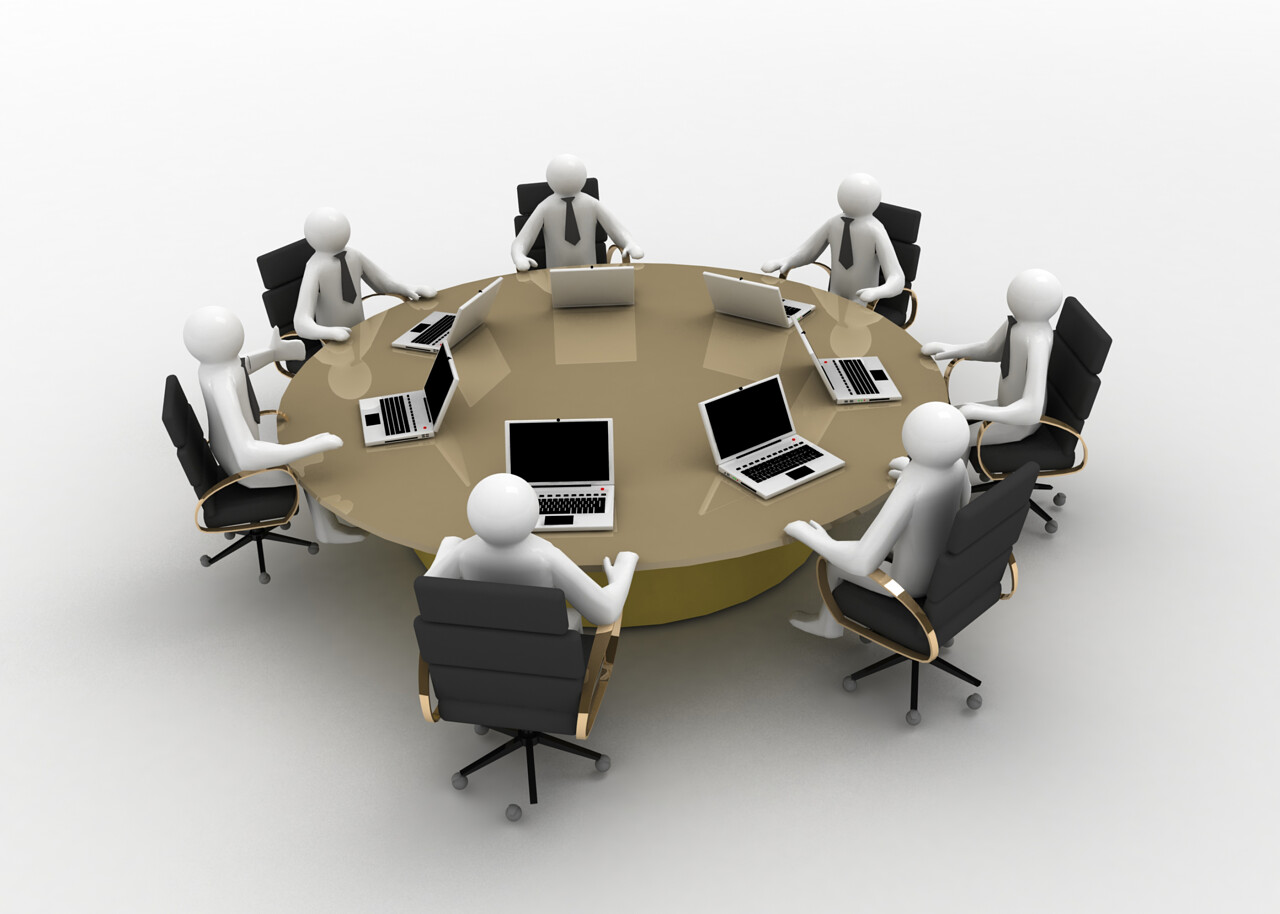 在会议上座谈3d商务小人