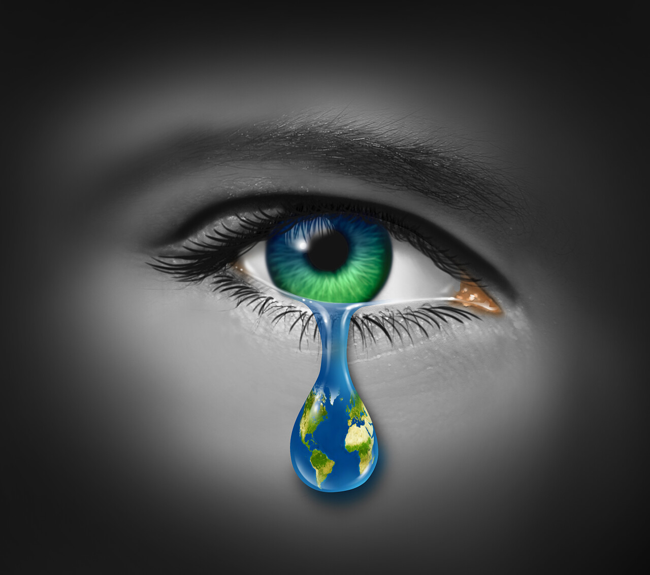 流泪的眼睛地球眼泪