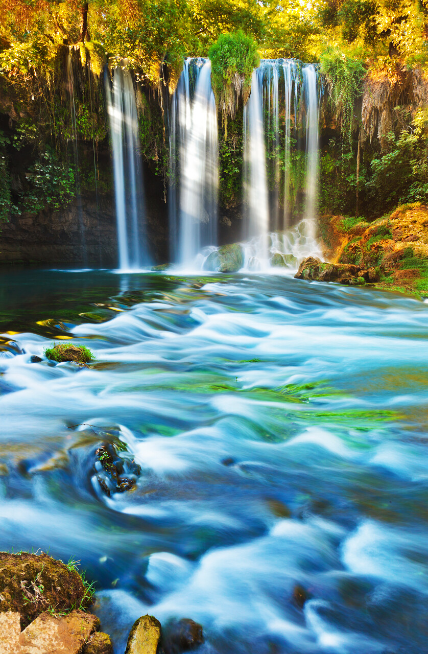 土耳其安塔利亚瀑布达顿自然旅行背景土耳其旅游
