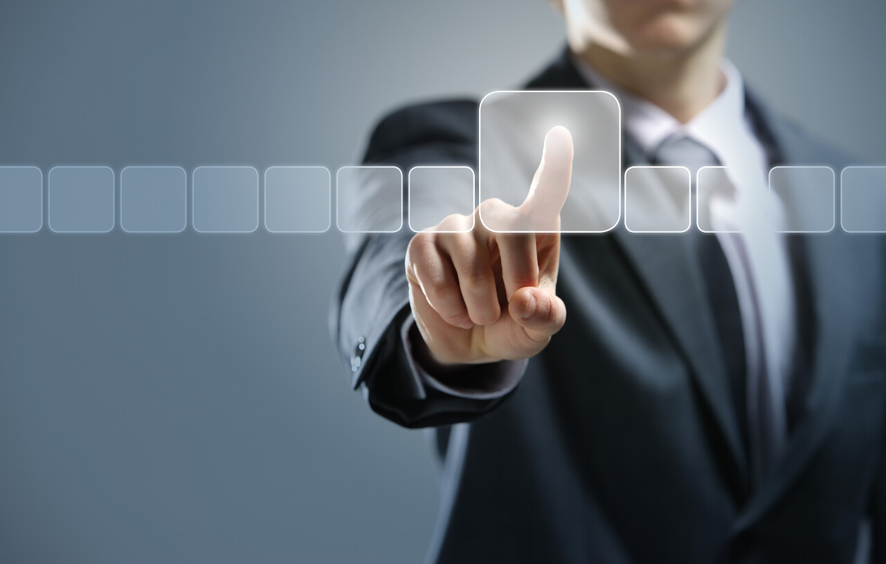 商人按虚拟媒体类型的按钮