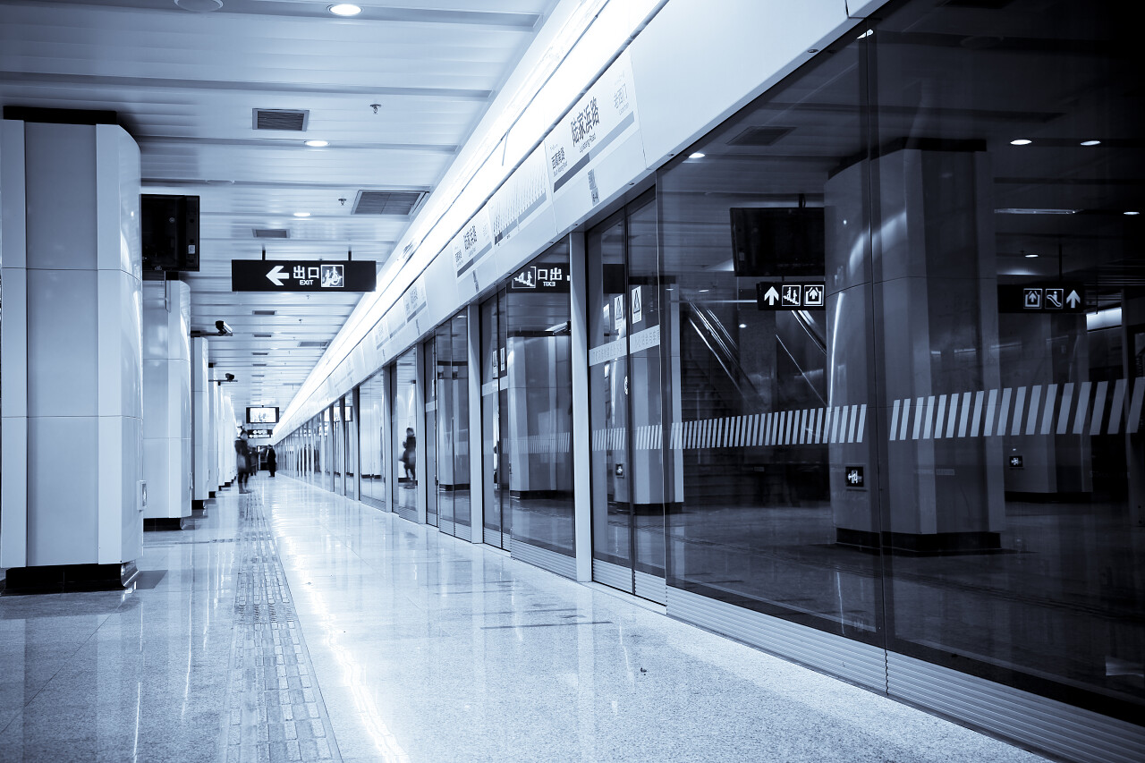 中国上海的地铁体育场在内部