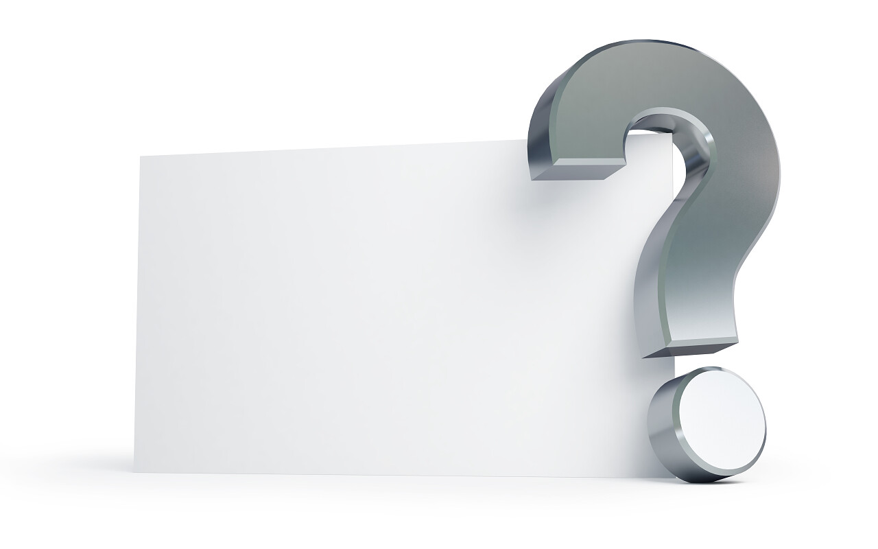 在白色背景上的问号糊涂