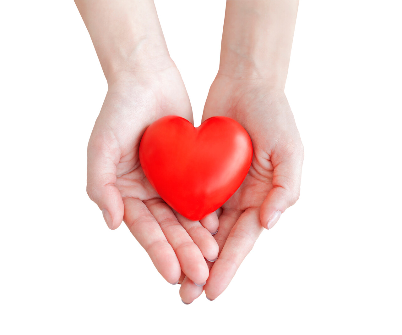 女生手里红色的爱心