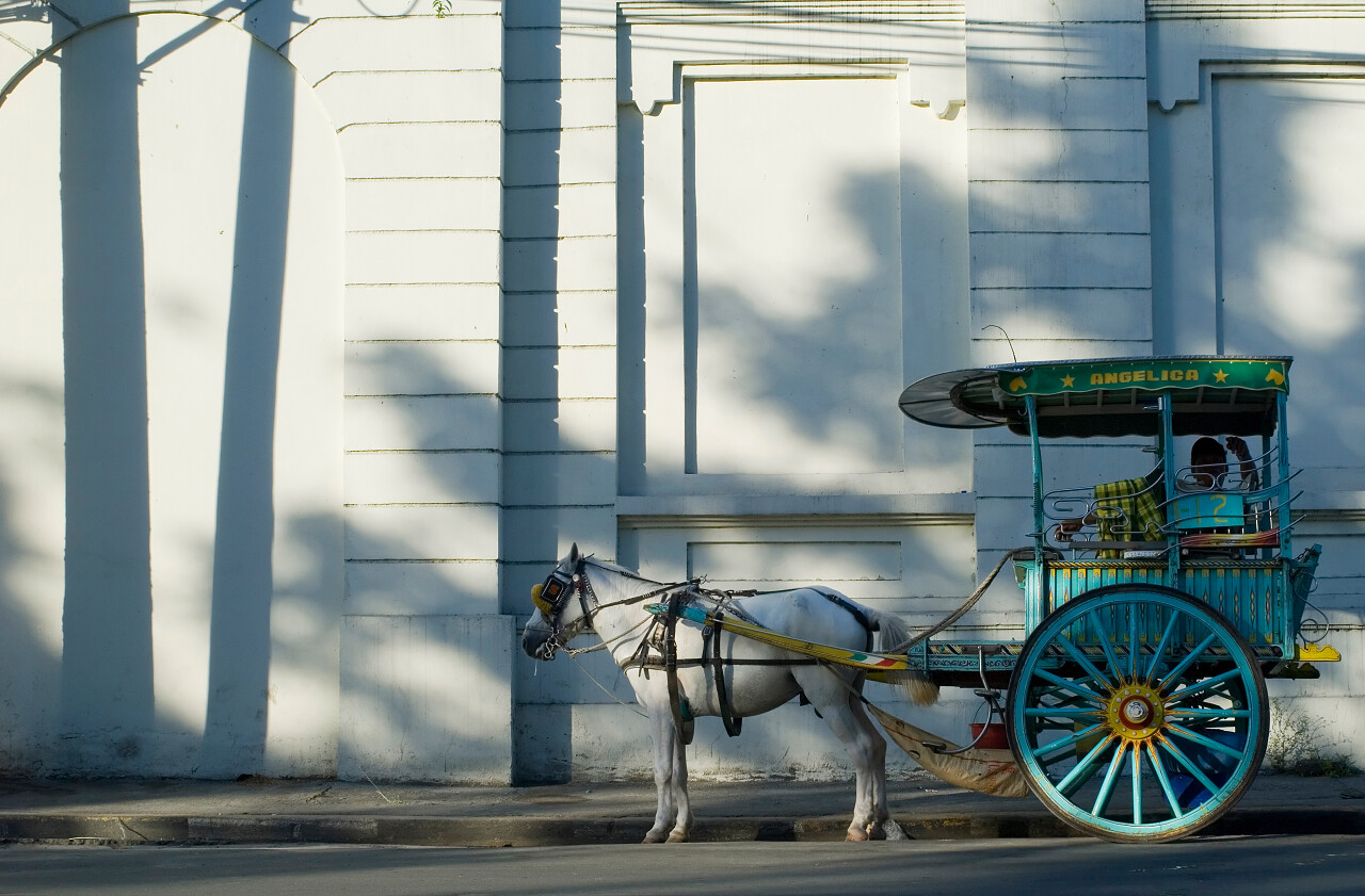 古老街道上的欧式马车复古马车英式马车