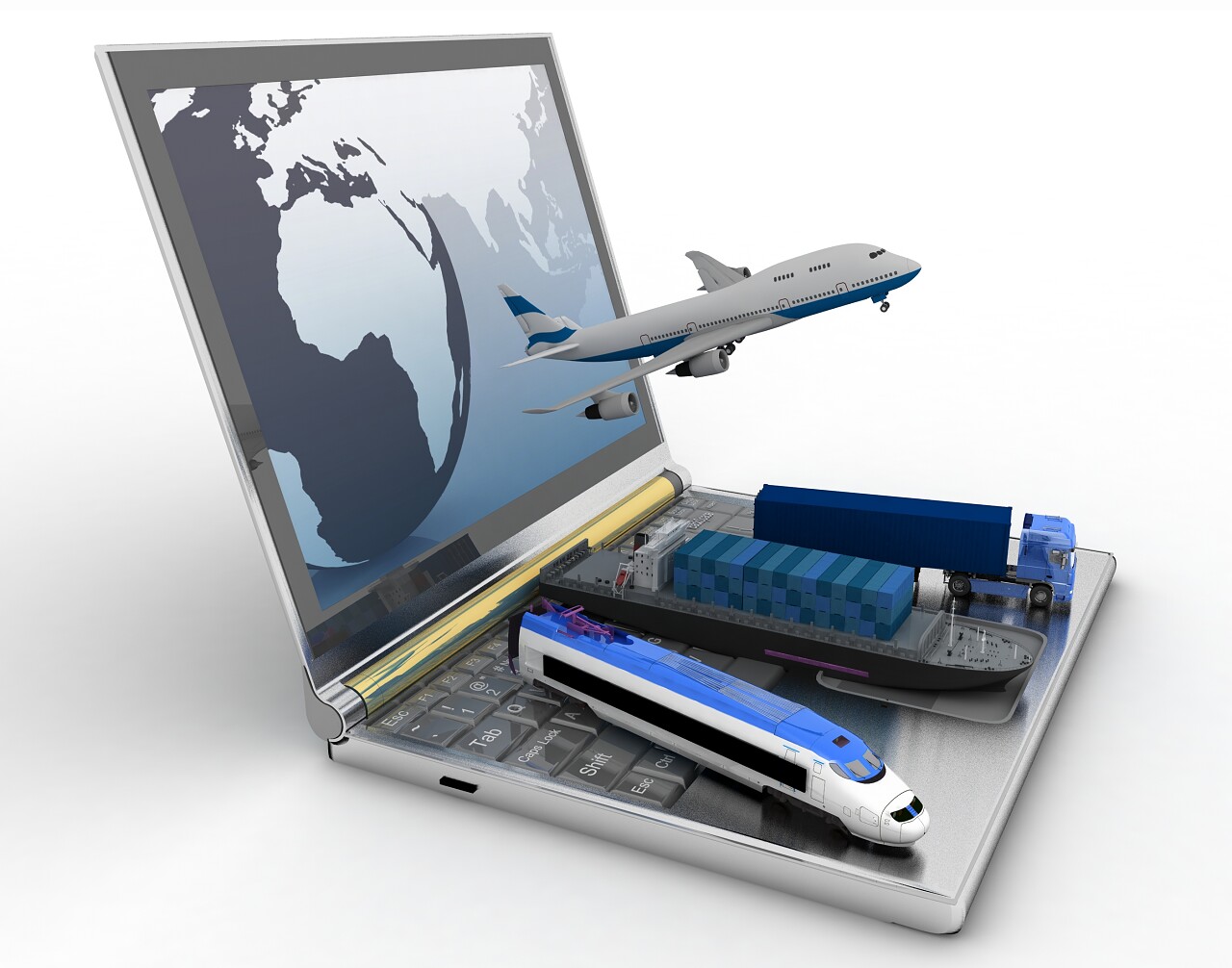 白色背景互联网空运海运快递国际物流配送空运