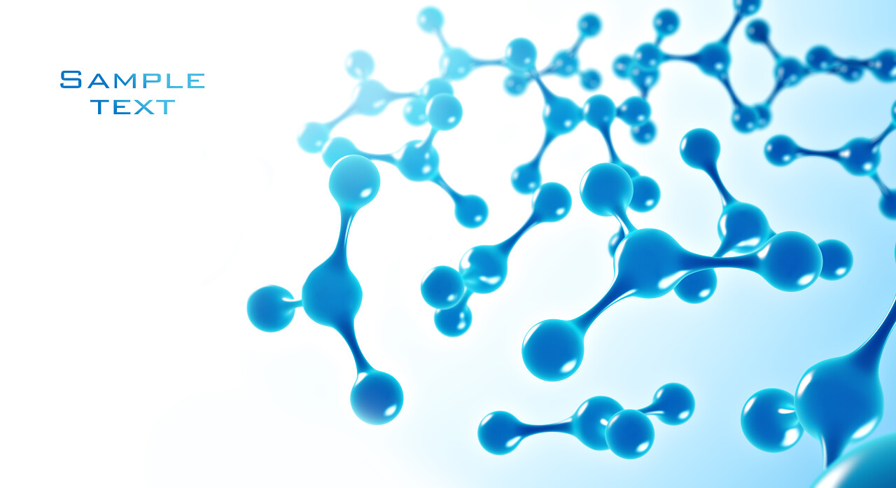 蓝色背景分子元素科学背景