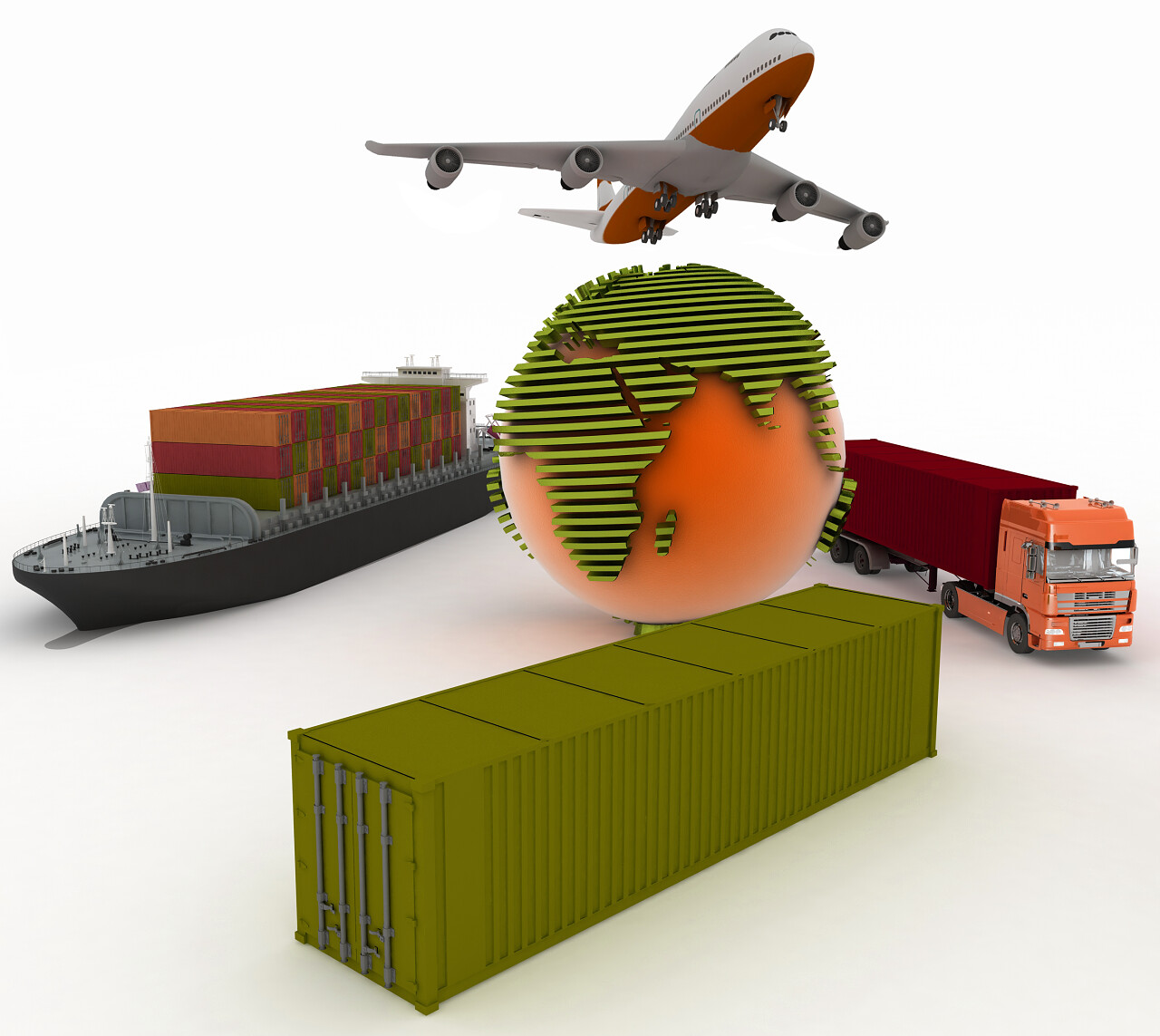 白色各种运输空运海运陆国际物流配送空运