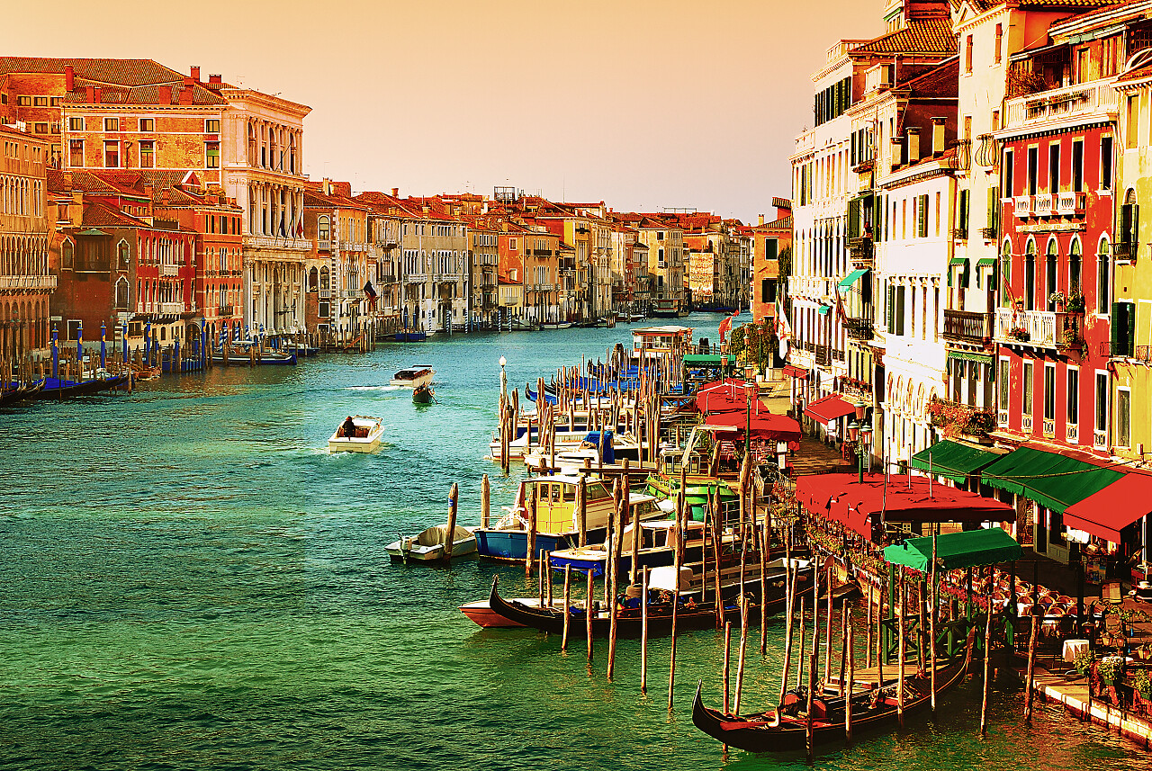 美丽的水路意大利威尼斯大运河意大利旅游