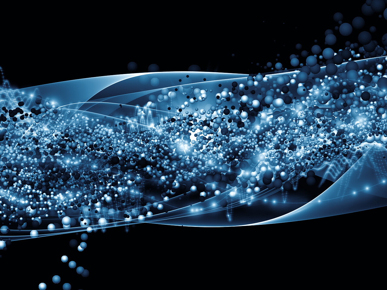 原子粒子在空间中的背景设计组成插图