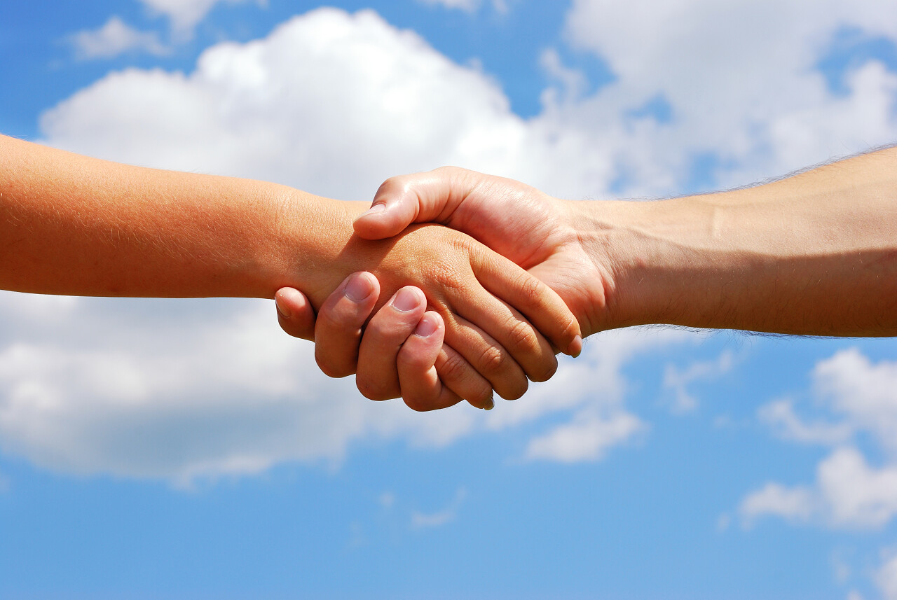 握手合作团结握手团结手势商务合作握手