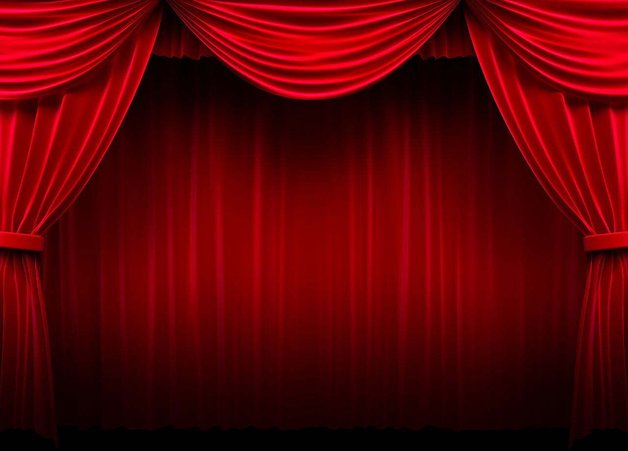 红色背景红舞台幕布背景概念