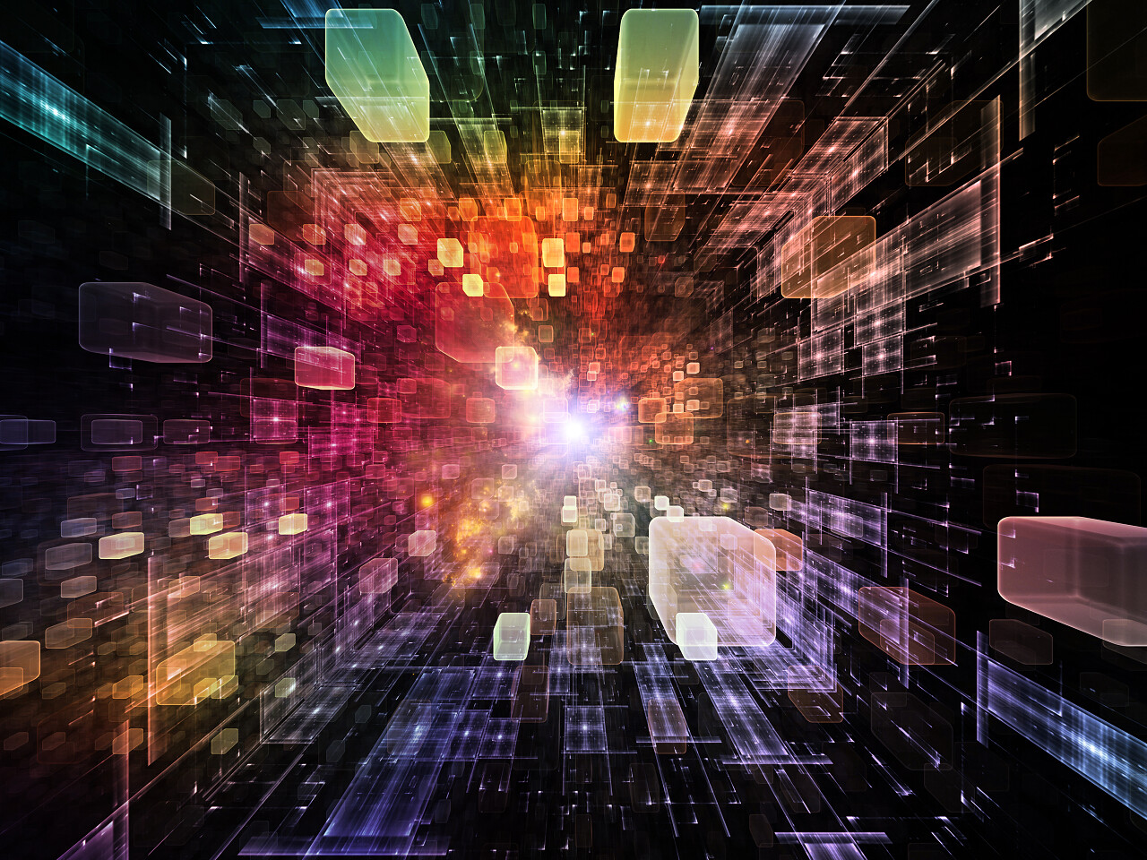 计算机和技术项目中使用矩形设计元素的组成