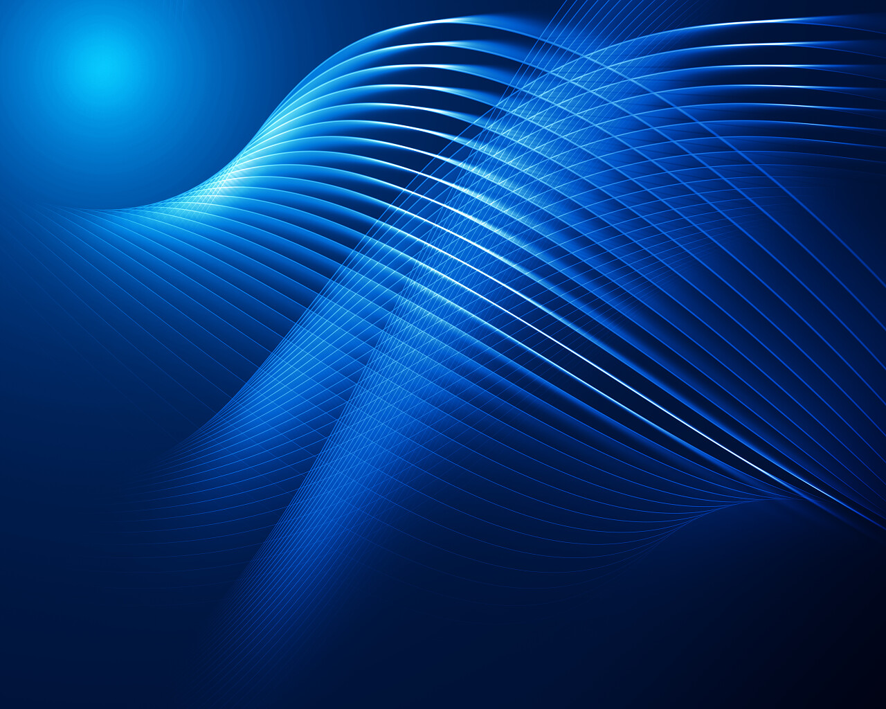 抽象暗蓝色背景与视野中的弯曲线