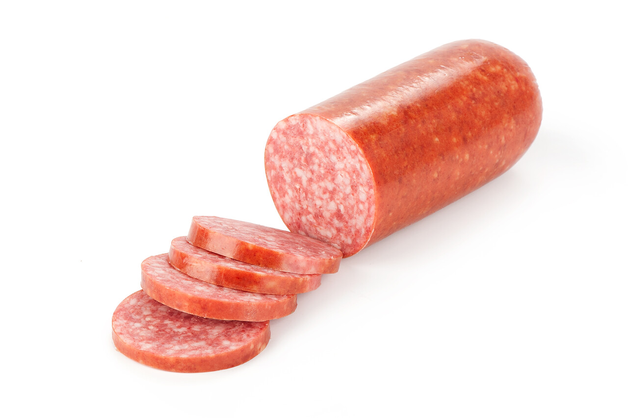 白底香肠切片烤肠