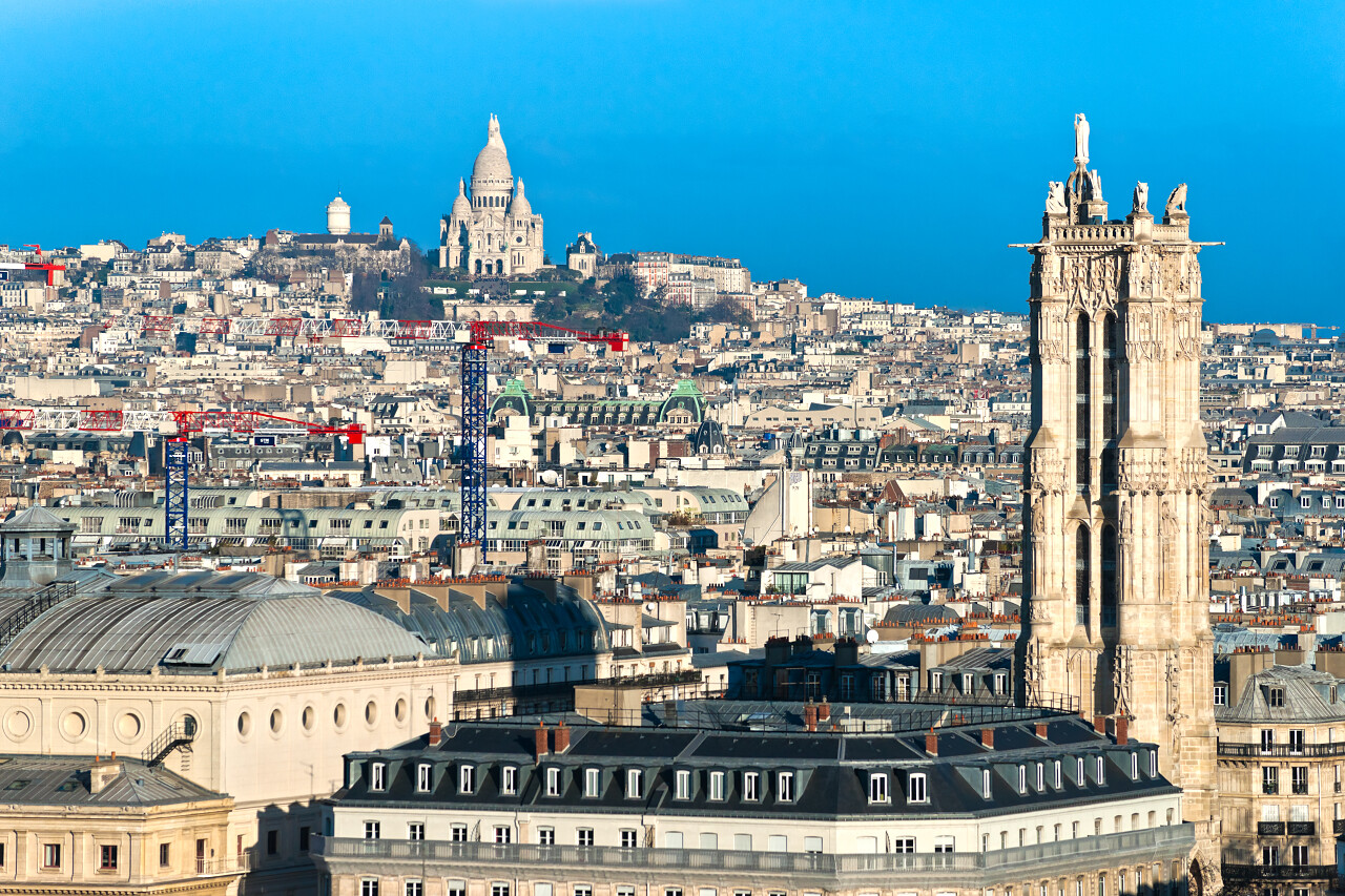 城市建筑俯瞰鸟瞰俯拍欧式建筑