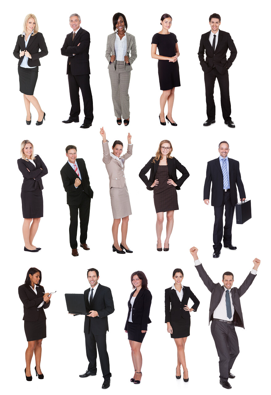 白底人物组合商务人物成功人士
