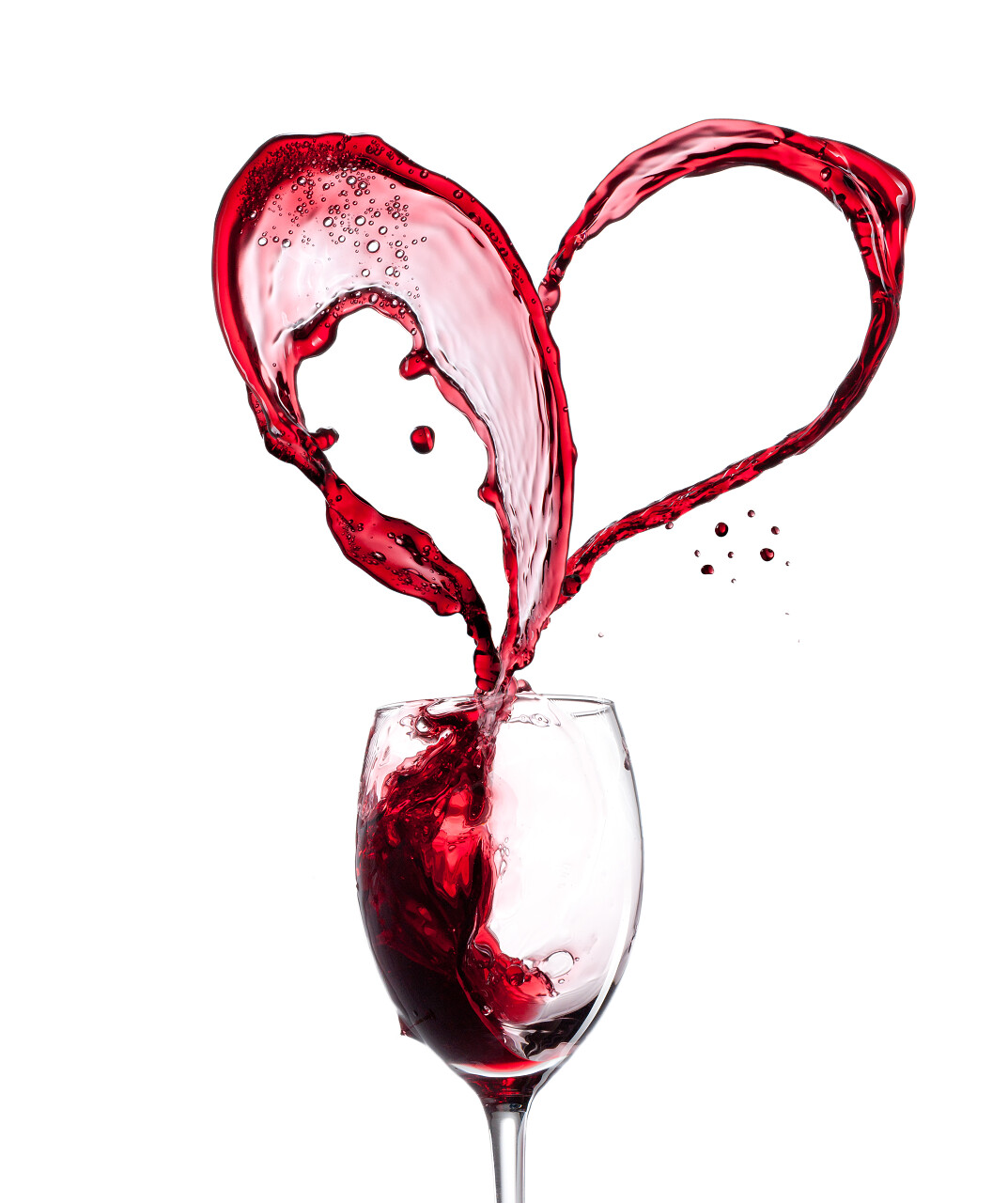 白底玻璃杯红酒飞扬