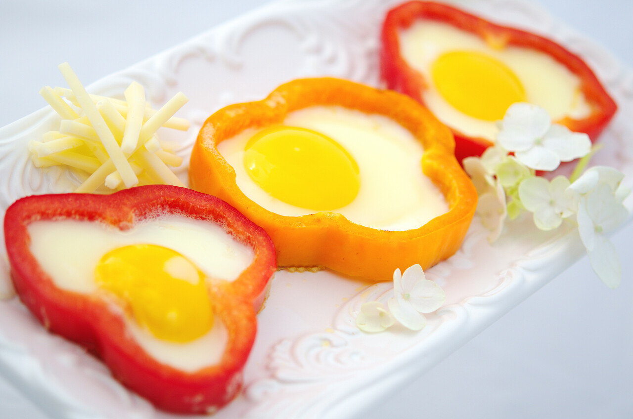 辣椒圈煎蛋营养早餐美味美食