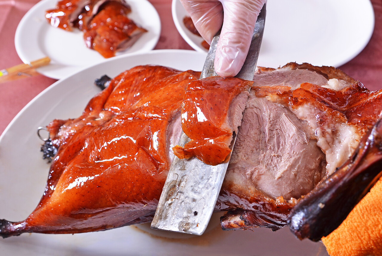 烤鸭片鸭肉美食食物肉类