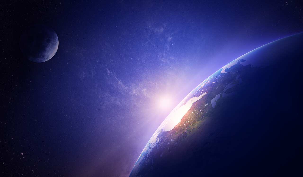 宇宙地球星空星球太阳升起