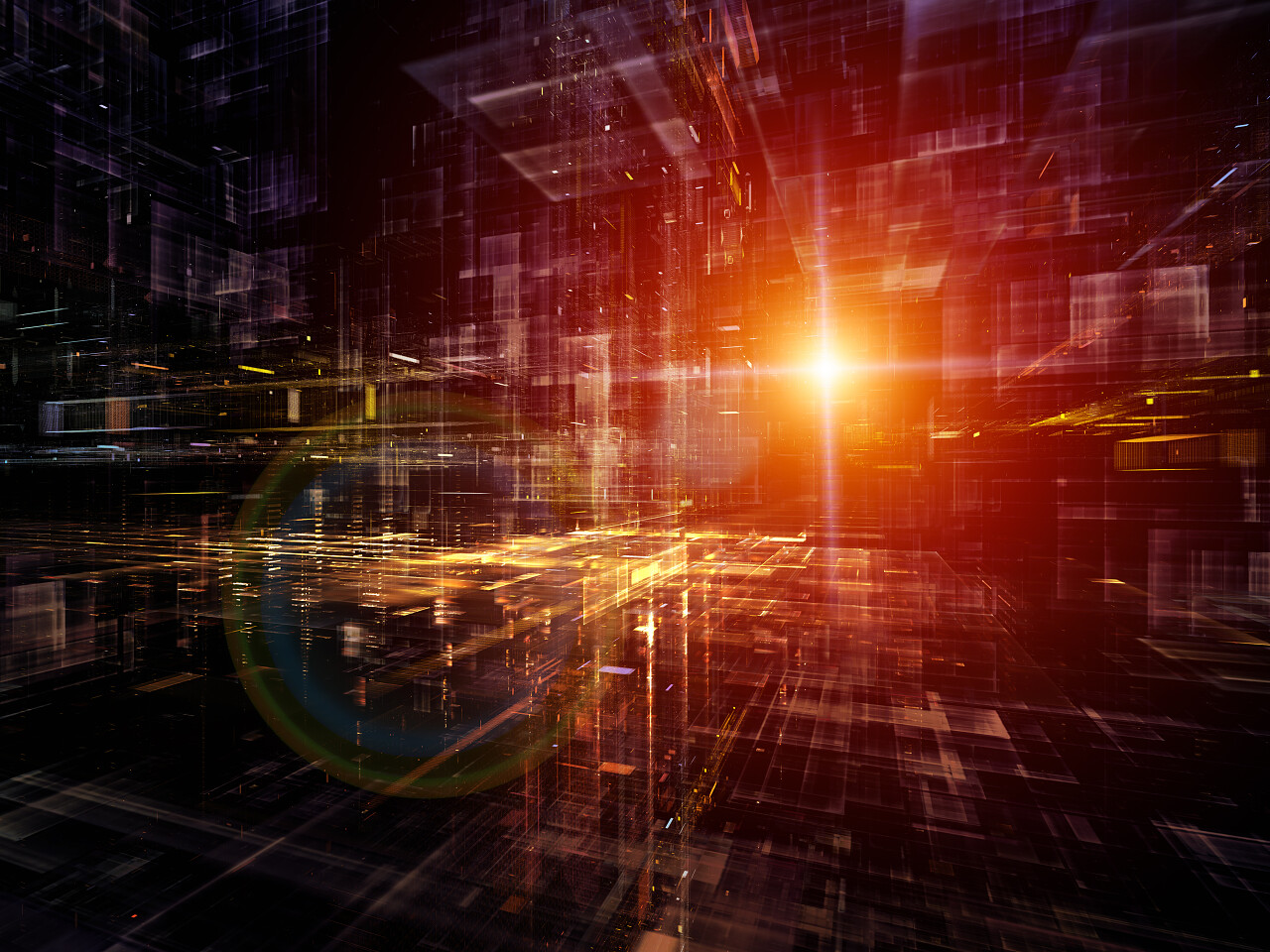 红色科技感未来感背景