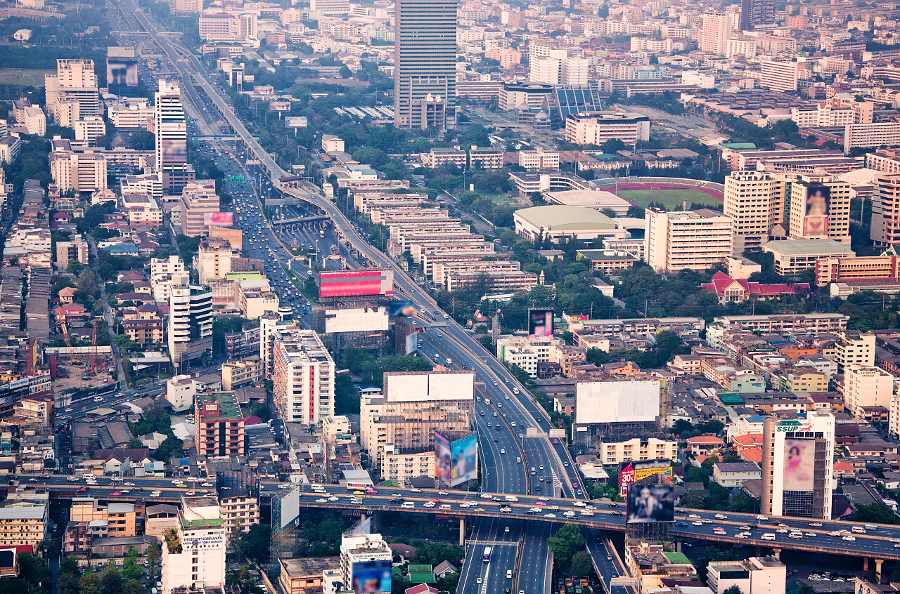 城市景观建筑和摩天大楼在曼谷泰国