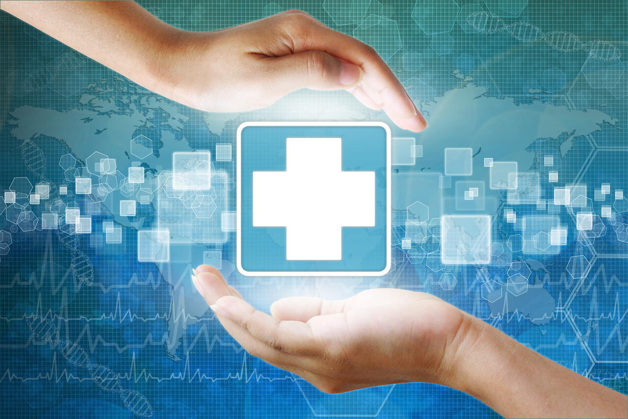 医疗图标手的急救