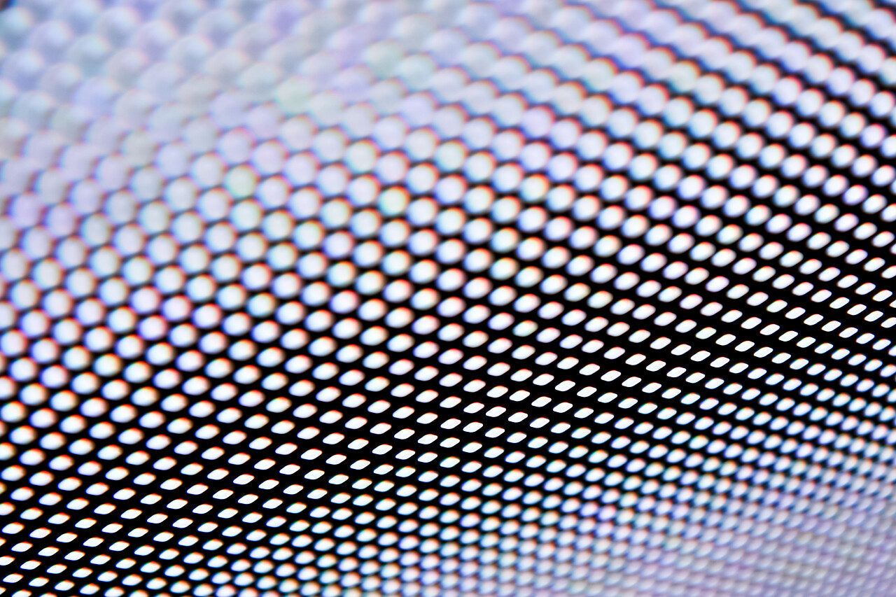 白色led的照明的矩阵浅景深的模糊效果