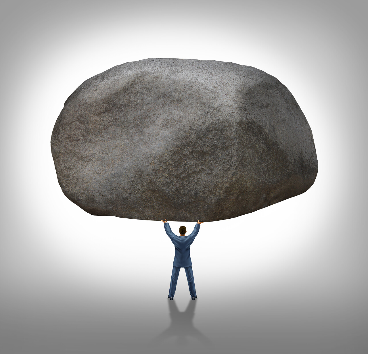 作为一名商人举起巨石卸下的一大障碍和作为一种商业概念的成功和决心以身作则激发的能力与领导力领导力提升