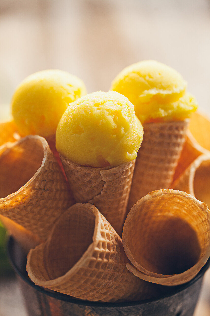 美味柠檬冰淇淋冰奶油
