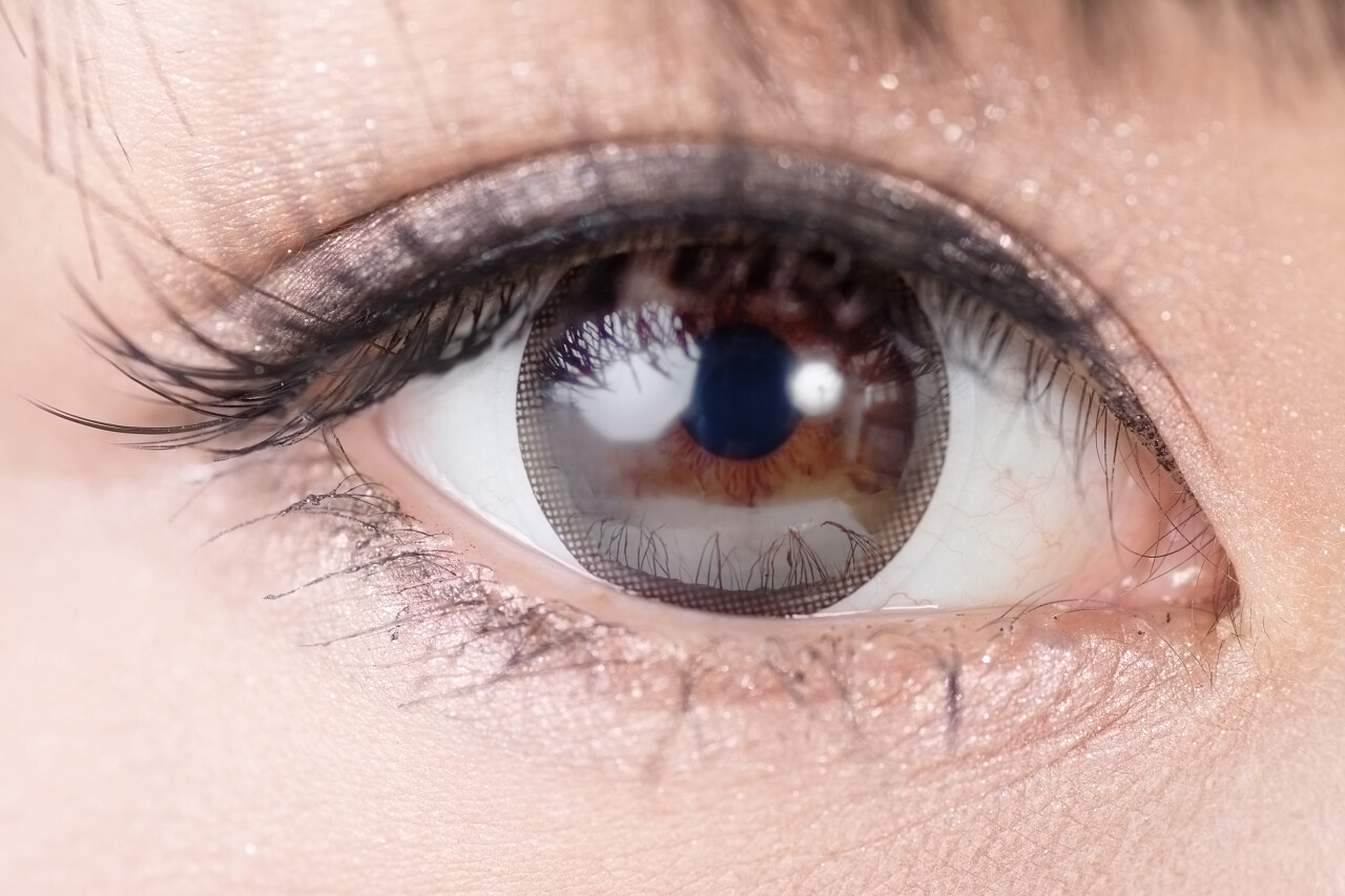 漂亮的女人的眼睛与长长的睫毛.眼部整形睫毛美容