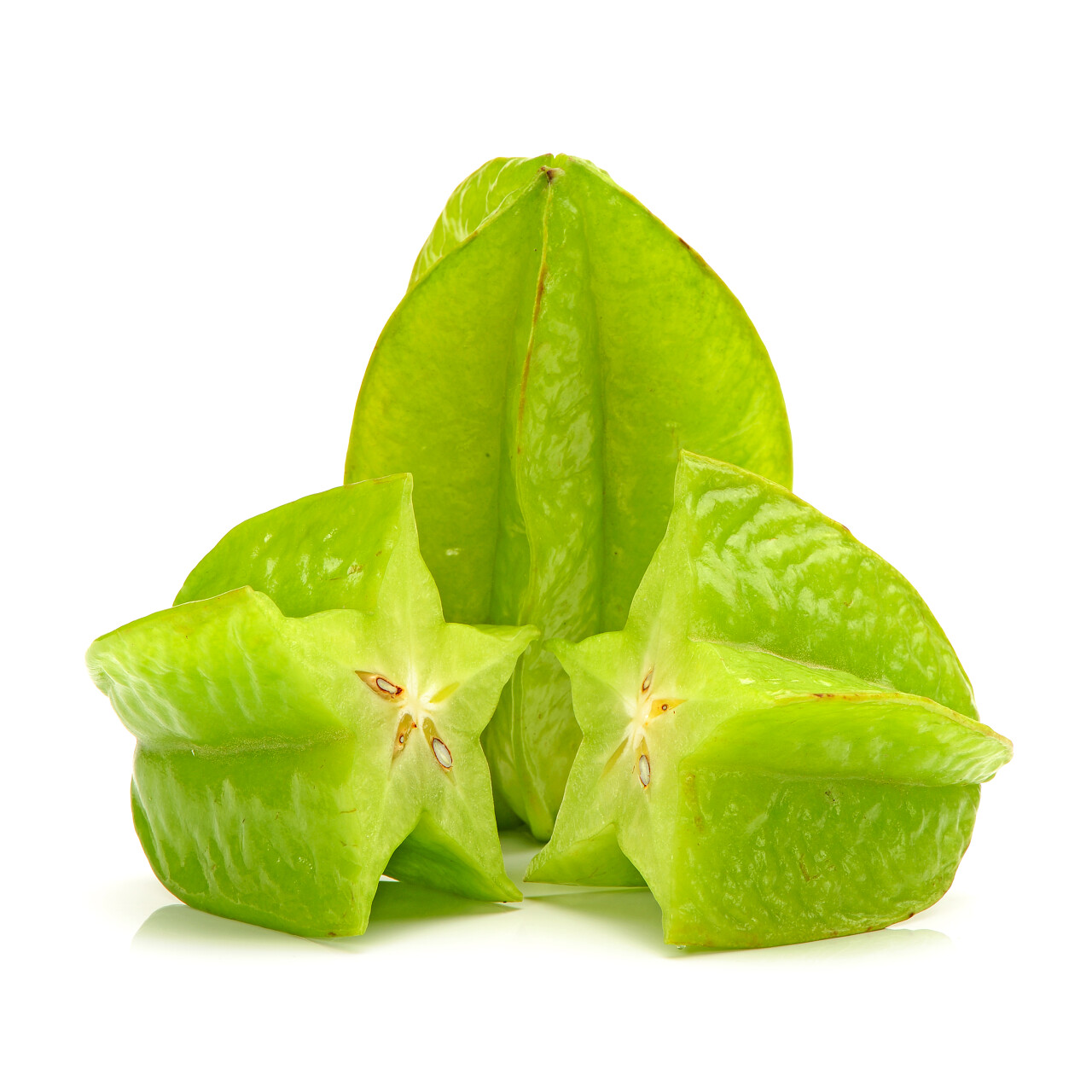 在白色背景上的 杨桃