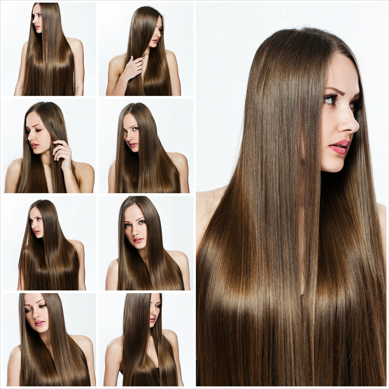 年轻漂亮美女直发各种角度特写