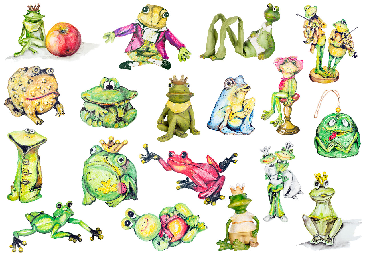 水彩青蛙卡通形象